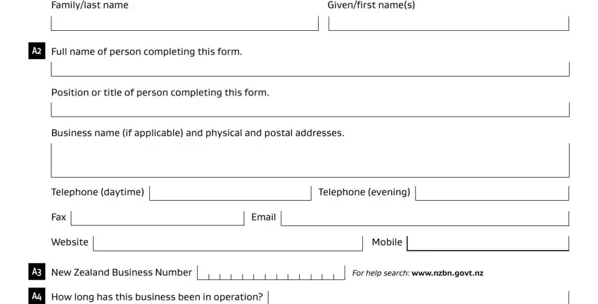 The best ways to fill out Inz 1113 Supplementary Form step 1