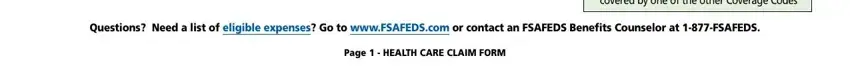 Page   HEALTH CARE CLAIM FORM, Questions Need a list of eligible, and Ｕｓｅｃｏｄｅｆｏｒａｎｙｅｌｉｇｉｂｌｅｉｔｅｍｔｈａｔｉｓｎｔ of care claim