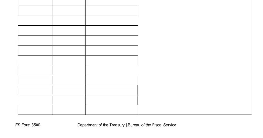 Filling out section 2 in treasury fs form