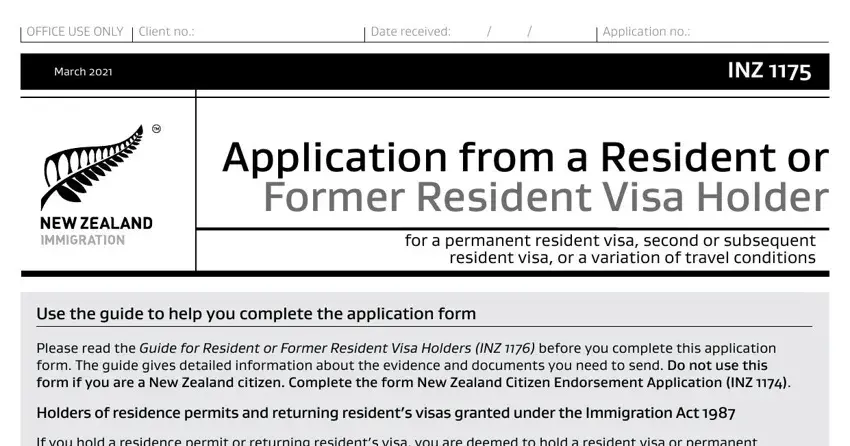 Filling out section 1 in permanent residency nz form 1175