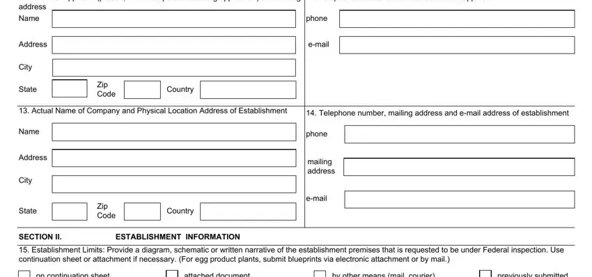Telephone number mailing address, email, and Name of Applicant person firm or inside usda fsis form sample