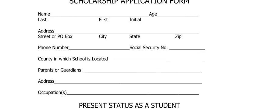 Stage no. 5 of filling out pete scholarship henry