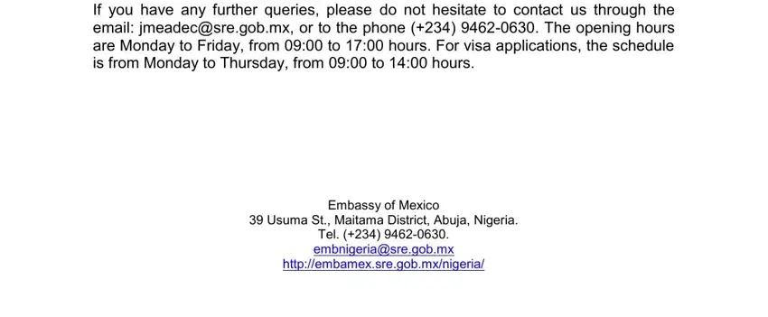 Step no. 2 of completing visa application form mexico