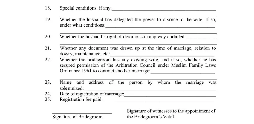 Step no. 3 in filling out nikkah papers pdf