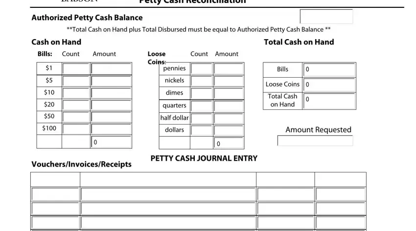A way to prepare petty cash template stage 1