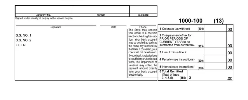 Filling out segment 1 in colorado tment revenue fill