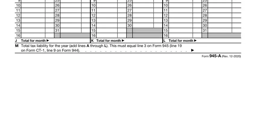 Stage # 4 of submitting irs form 945 a