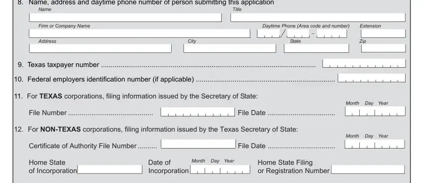 Step no. 4 of filling out Texas Form Ap 206