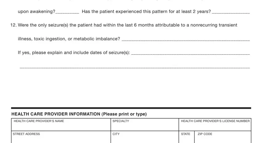 Stage number 4 for filling in penndot medical form