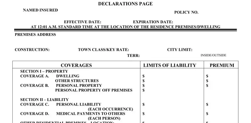 Find out how to fill out homeowners declarations form online step 1