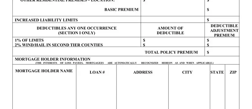 Stage no. 2 for filling out homeowners declarations form online