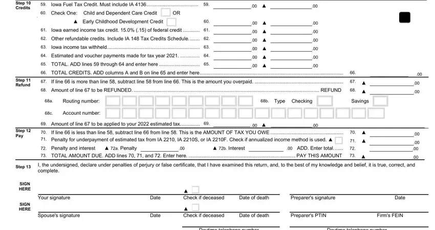 Learn how to fill in iowa 1040 form step 5