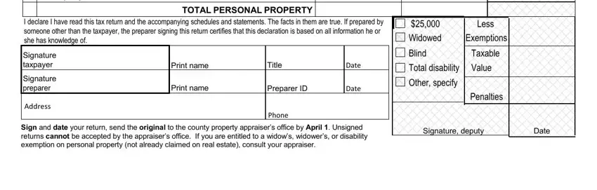 Tips to fill in florida tangible personal property tax portion 3