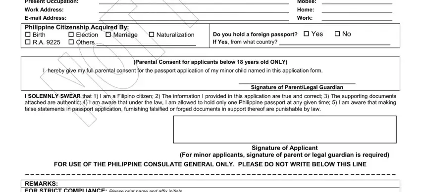 How you can fill in philippine consulate passport renewal form step 2