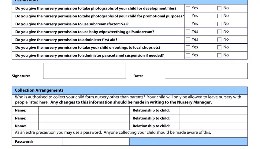 How one can fill in daycare enrollment form template step 5