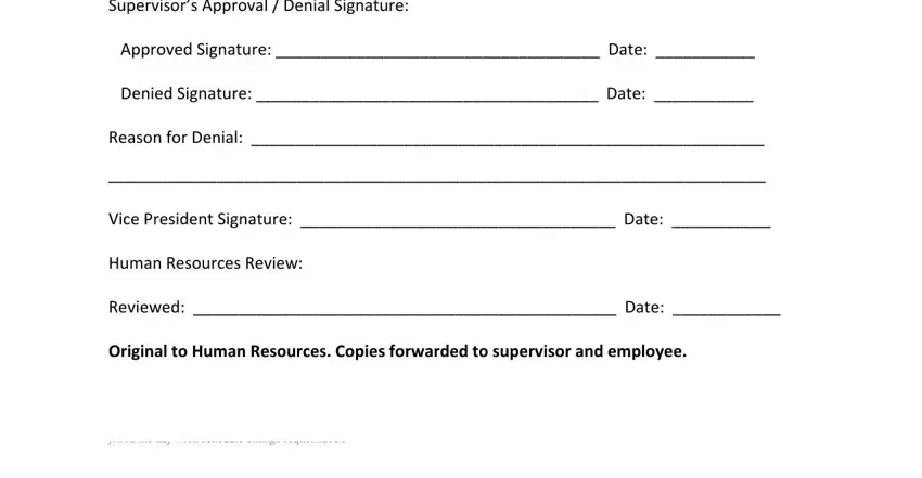 Completing part 2 of schedule change request form template