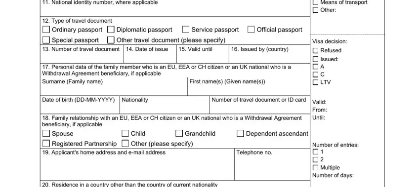 Surname Family name, Ordinary passport, and Issued by country of to edit visa application form schengen germany