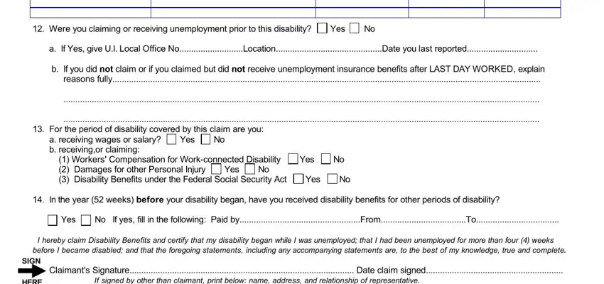 form db 300 ny state disability application completion process shown (portion 2)
