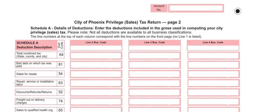 Step no. 4 in filling in arizona phoenix tax return form