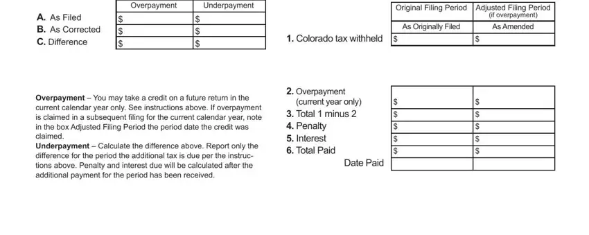 Writing part 2 of W2 Colorado Form