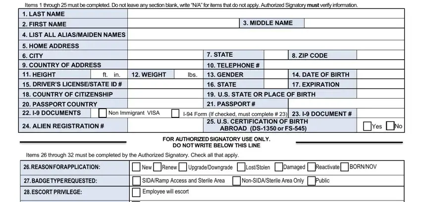 atl security identification badge application completion process explained (step 1)