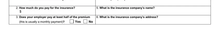 How much do you pay for the, What date did insurance coverage, and Yes inside h1200 texas medicaid application