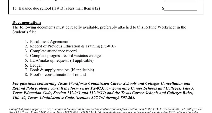 Step no. 4 in filling in Texas Form Ps 1040R