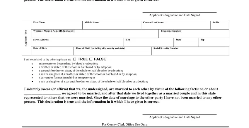 How you can complete state of texas common law marriage form portion 2