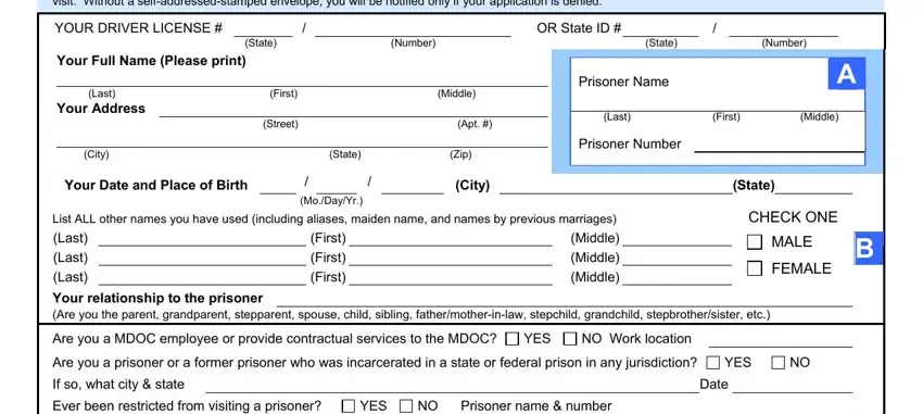 Tips to prepare michigan department of corrections visitor application step 1