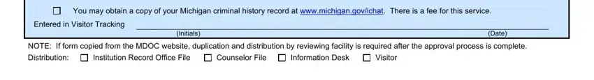 michigan department of corrections visitor application writing process described (step 3)