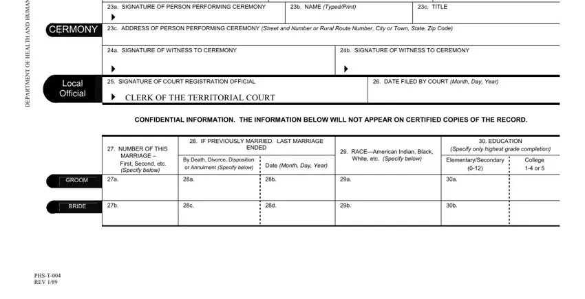 Stage no. 5 for completing marriage form usa pdf