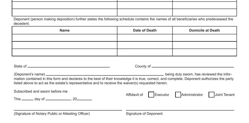 being duly sworn has reviewed the, Subscribed and sworn before me, and Date of Death inside new jersey form l 9 tax