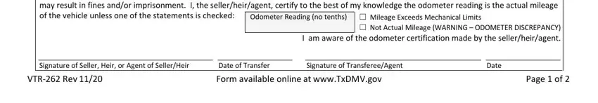 Odometer Disclosure Statement, Date of Transfer, and Form available online at in texas affidavit heirship motor vehicle