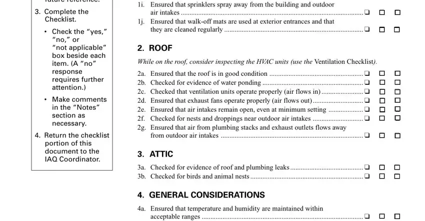 Writing part 2 in Home Inspection Checklist Form
