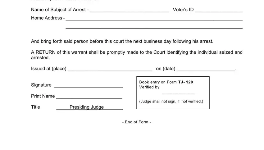 Stage # 2 for filling out warrant of arrest philippines sample pdf