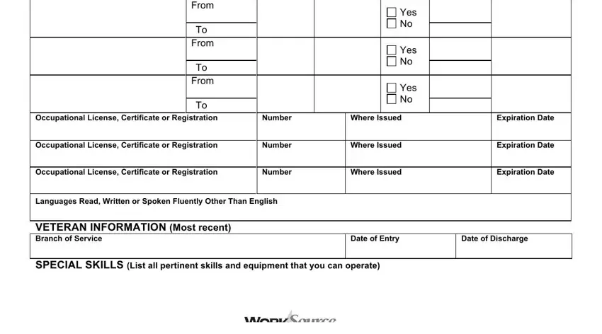 application for employment form writing process described (portion 2)