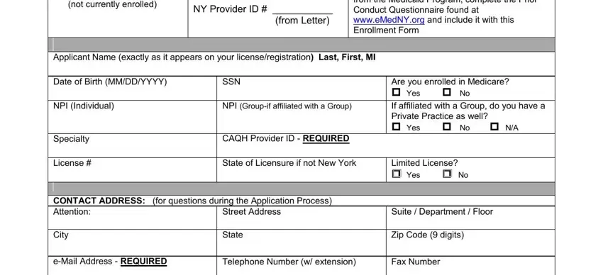 not currently enrolled, Specialty, and Revalidation enrolled required to of nys medicaid application new york state