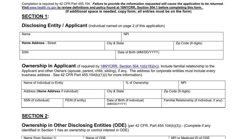 Filling out section 3 of nys medicaid application new york state