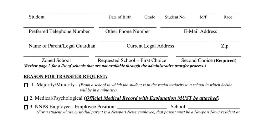Tips on how to complete Nnps Transfer Application Form step 1
