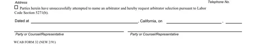 California on, Party or CounselRepresentative, and WCAB FORM  NEW inside herein