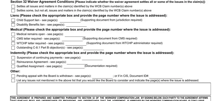 A way to complete wcl section 32 form portion 2