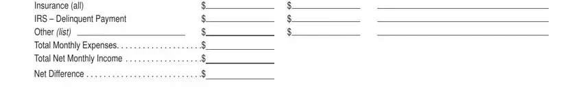 Net Difference, Net Difference, and Net Difference inside Form A 771