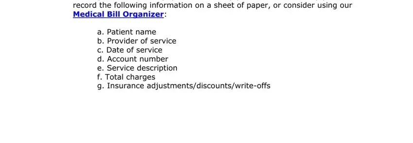 Part # 2 of filling out how to organize youe medical bills