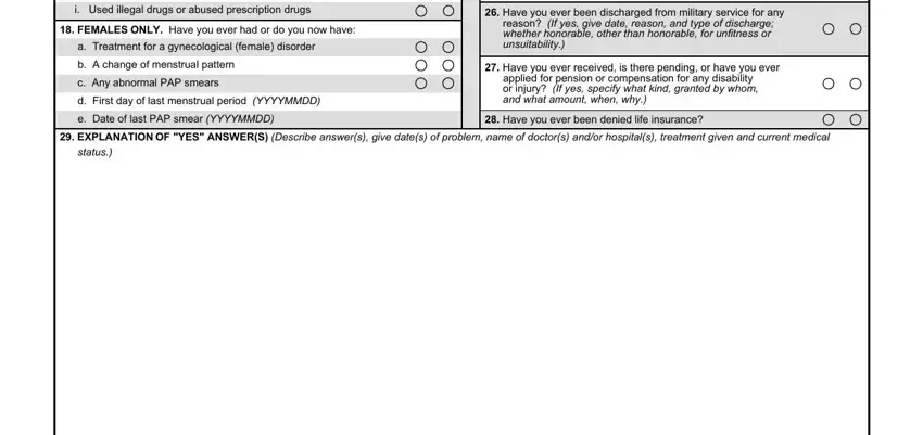 Guidelines on how to fill in form report medical history online part 5