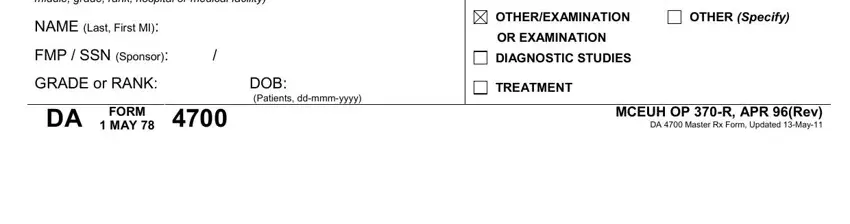 Filling in part 3 in editable physical therapy intake forms