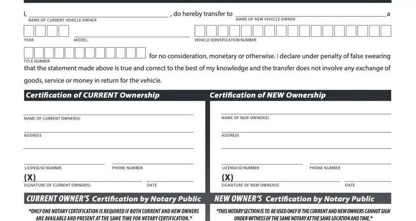 Completing section 1 of wv dmv form 5 tr