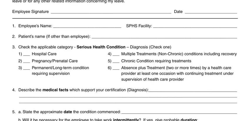 Stage number 1 of completing non fmla medical leave certification form