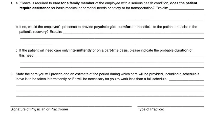 Best ways to fill in non fmla medical leave certification form portion 5