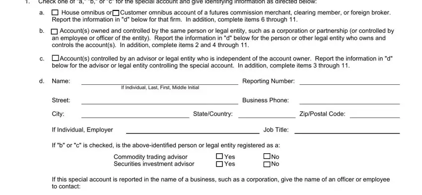 Part number 1 of filling in Cftc Form 102