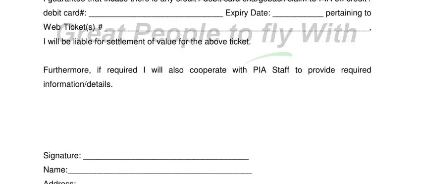 Stage no. 2 for filling out form pia